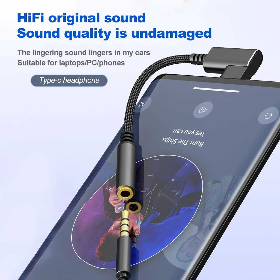 OKCSC Type c to 3.5 jack USB C to 3.5mm Headphone Adapter Audio AUX Jack Converter for HUAWEI P40 XIAOMI Samsung Galaxy S21 S20