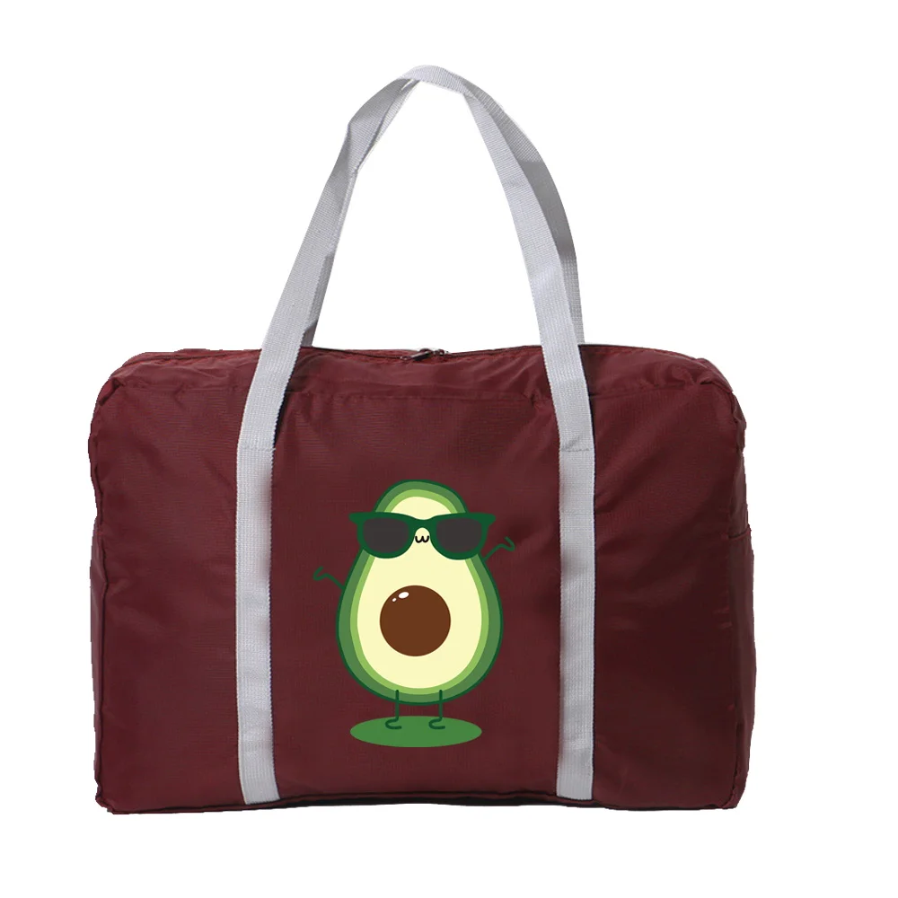 Bolsas de lona plegables de Viaje Unisex, organizadores de gran capacidad, bolsas de almacenamiento de equipaje portátiles, accesorios de viaje con estampado de aguacate