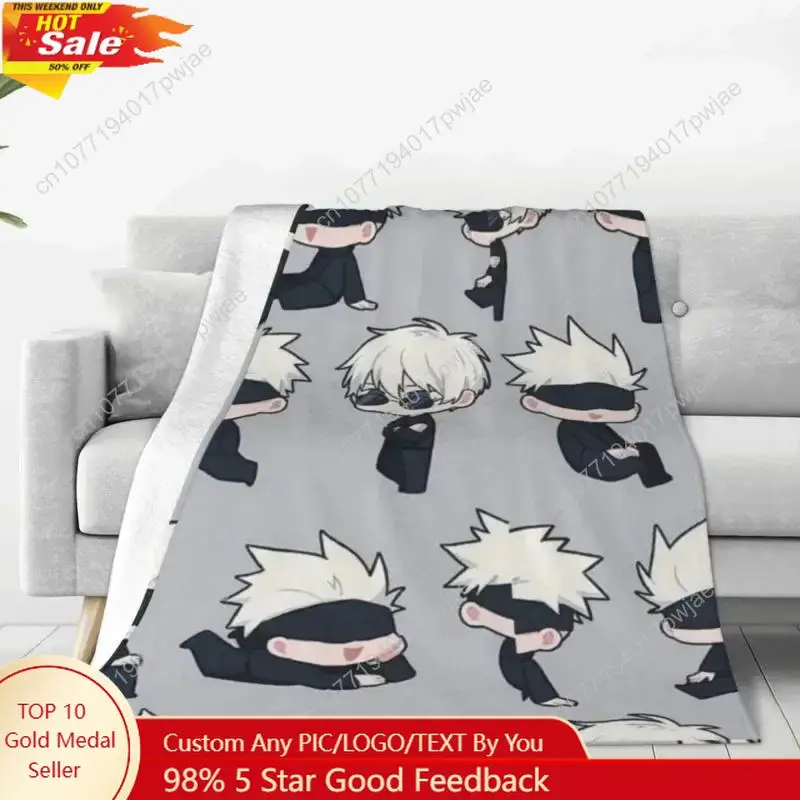 

Gojo Sensei Anime Manga Blanket Fleece Autumn/Winter Jujutsu Kaisen Multi-function Super Warm Throw Blankets for Bedding Outdoor