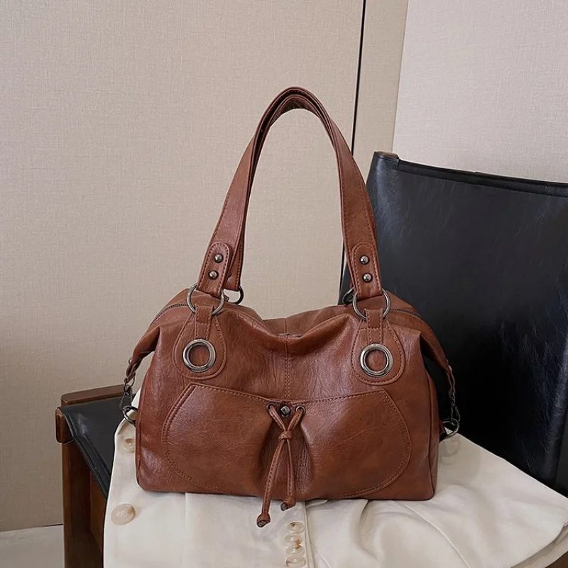 

Luxury Brand Leather Messenger Bag For Ladies, Elegant Crossbody Shoulder Handbag With Multiple Pockets And Secure Closure