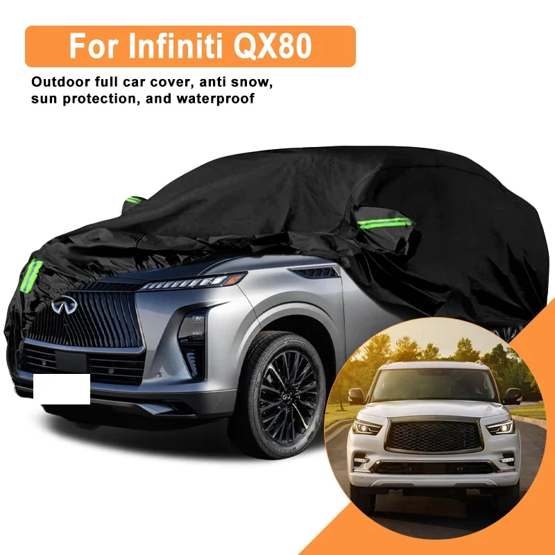 

Полный чехол для автомобиля Infiniti QX80: всепогодный, ветрозащитный, водонепроницаемый, пылезащитный, с защитой от солнца и УФ-излучения, со светоотражающими полосами