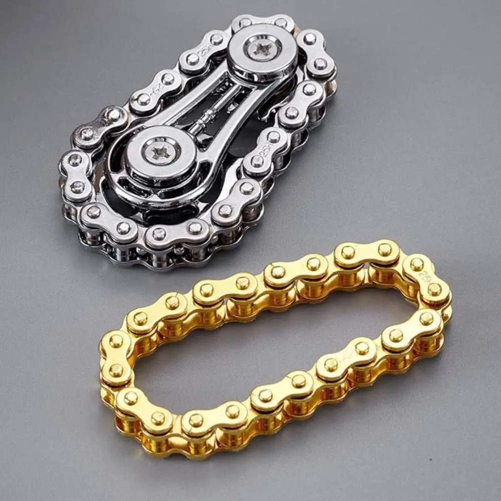 スプロケットフライホイール指先ジャイロフィジェットスピナー抗ストレス不安金属バイクチェーン EDC スピナーフィジェットおもちゃ大人子供のため