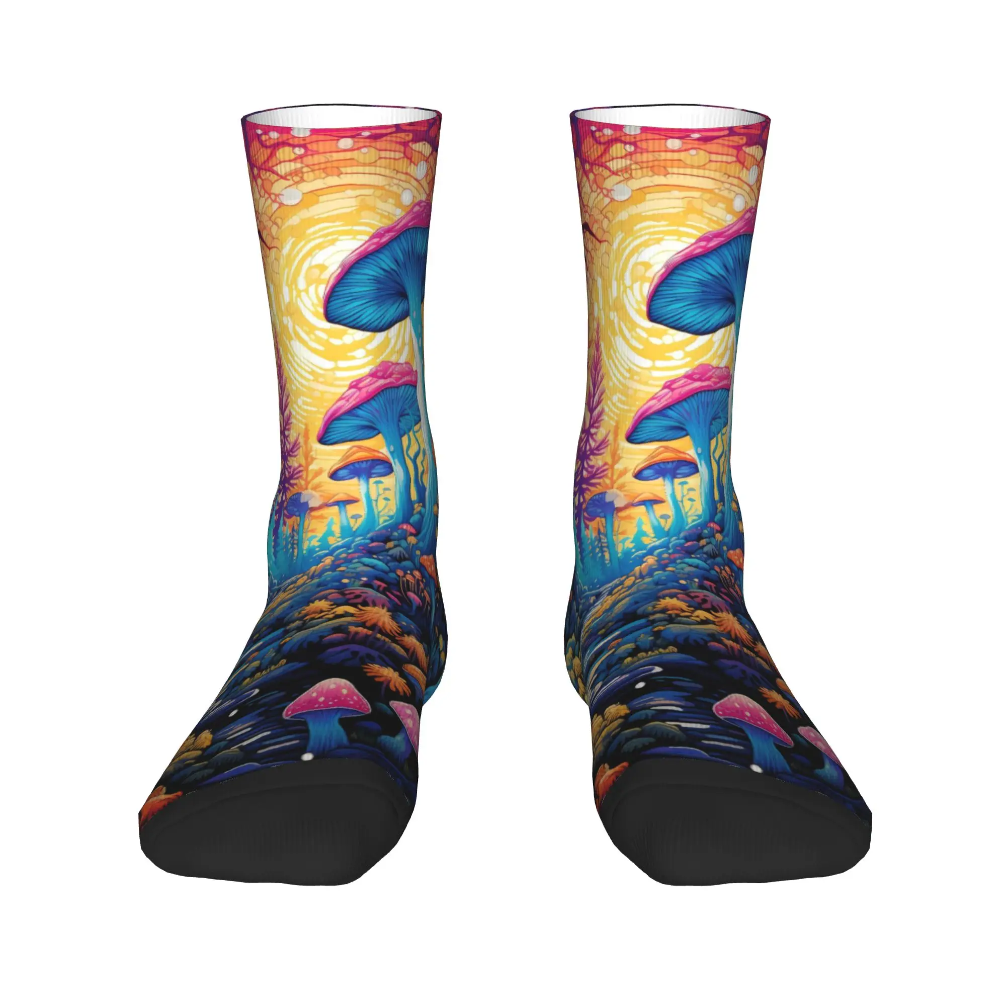 Dreamy Forest Mushroom Socks Autumn  Stockings Casual Couple Medium Soft Socks Graphic Running Sports Anti-Slip Socks