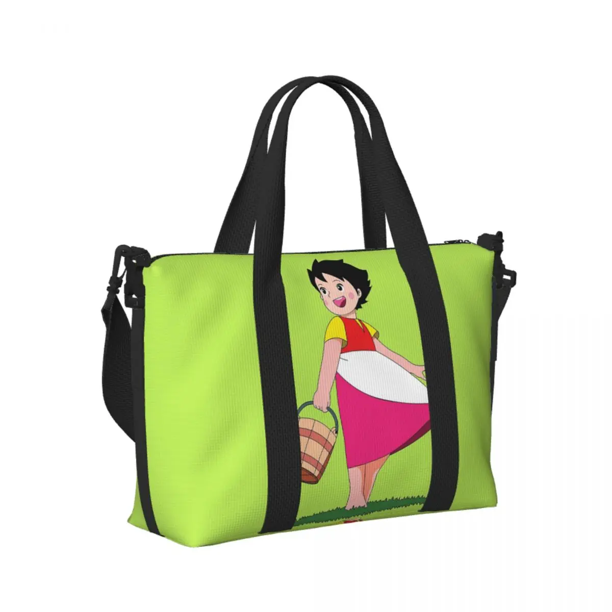 

Custom Happy Heidi Beach Travel Bag Large Capacity Tote Bags for Gym Yoga Women Shopping Duffle Shoulder Bag