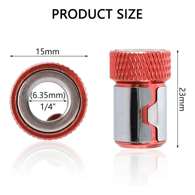 3 colors universal magnetic ring suitable for 6.35mm 1/4 inch drill bit magnet strong magnetic ring electric screwdriver head