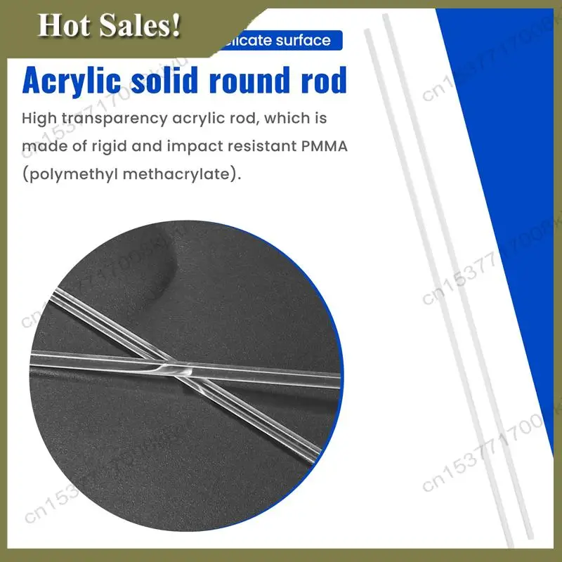 -A23G 3Mmx250mm Round Shape Solid Acrylic Rod Pmma Extruded Bar Clear 2Pcs