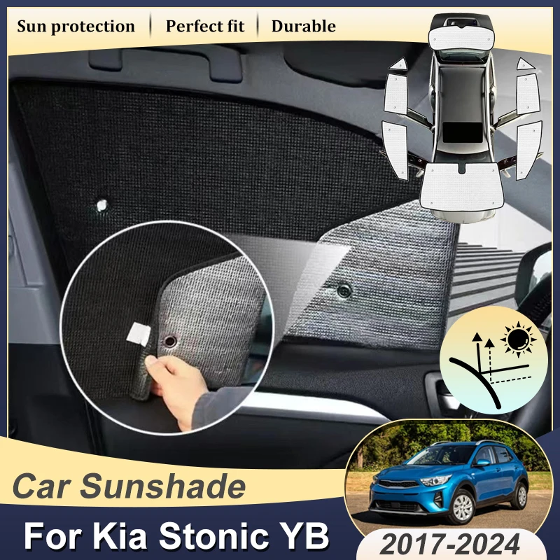 

Auto Full Coverage Sunshade For Kia Stonic YB Accessories KX1 2017 2018 2019 2020-2024 Shade Anti-UV Protection Window Visors