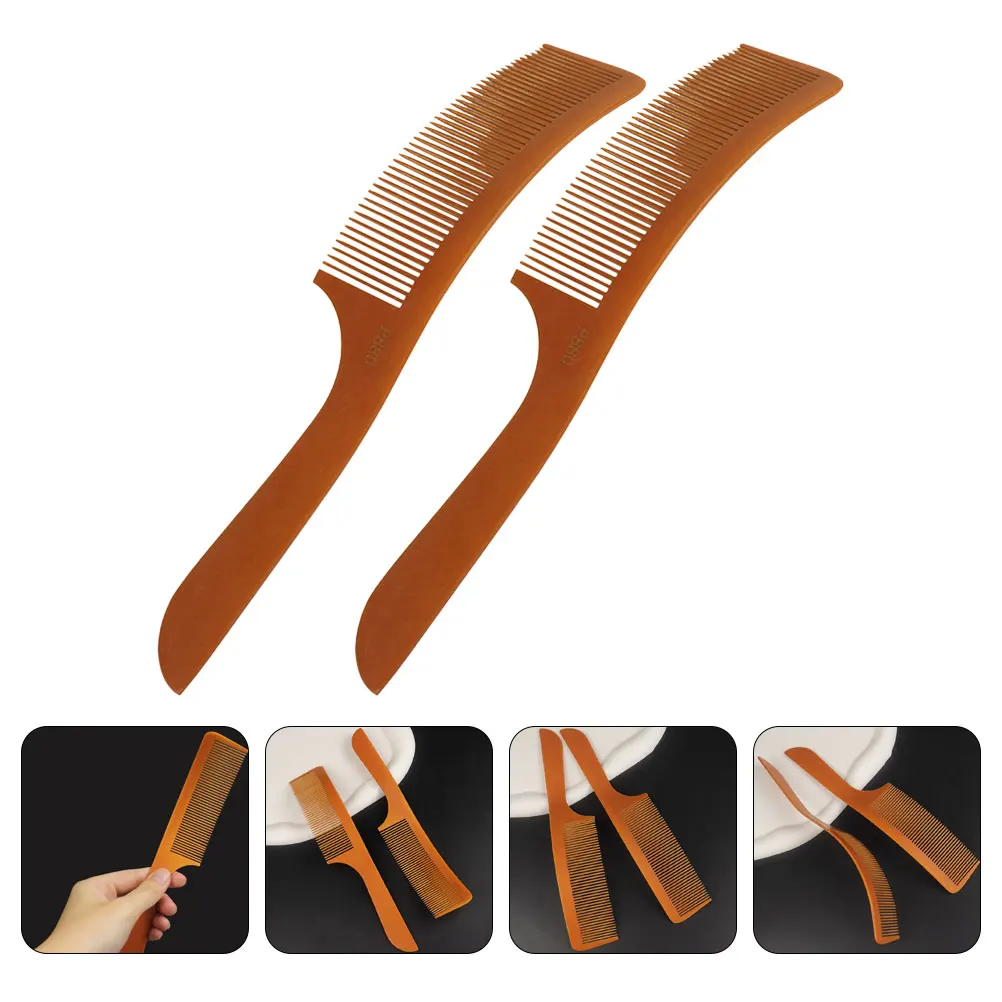 

2pcs Hair Combs Professional Barber Comb Styling Salon Supplies Men'S Travel Wide Tooth Curly Hair Durable Cutting Wet