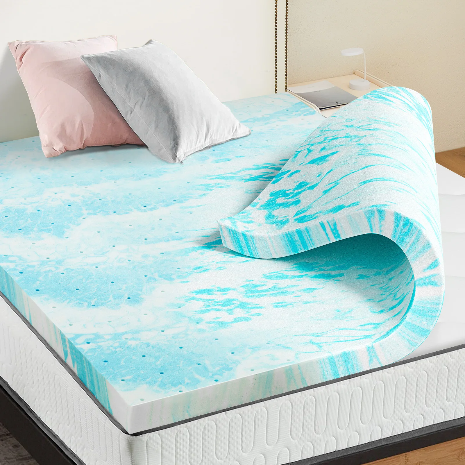 Cooling Gel Memory Foam Mattress Topper Full Size