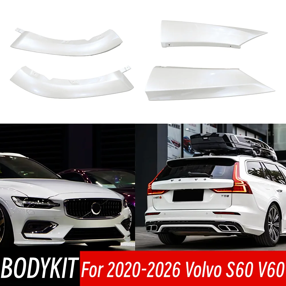 For 2020-2026 Volvo S60 V60 Front Rear Bumper Corner Splitter Lip Diffuser Spoiler Bumper Side Splitter Canards Car Accessories