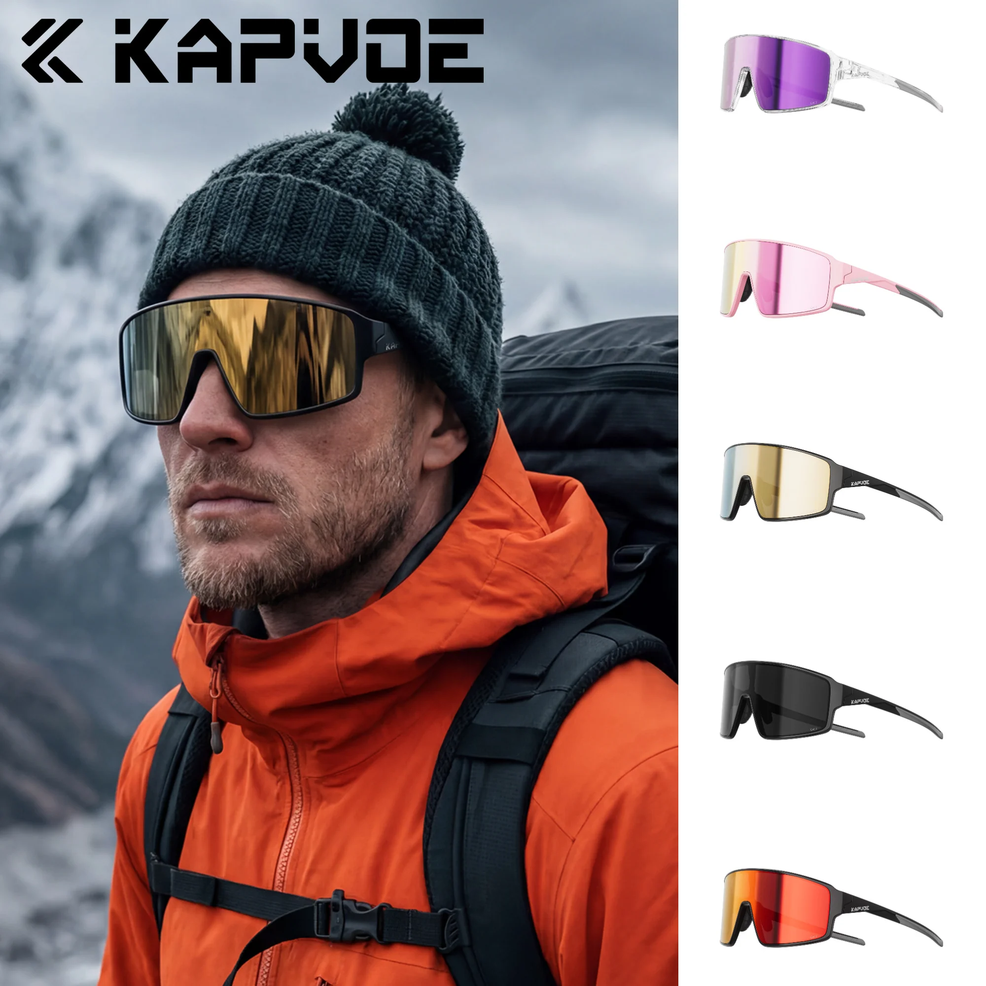 Kapvoe Fahrradbrille für Herren, photochromatisch, Wanderbrille für Damen, Rennrad- und MTB-Fahrradbrille, Laufbrille