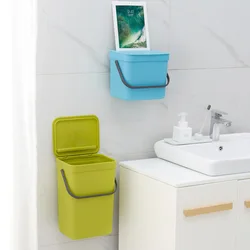 Creative Hanging Trash Can for Kitchen Can with Lid Wall Mounted Trash Large Capacity Garbage Bathroom Wastebasket Toilet Bins