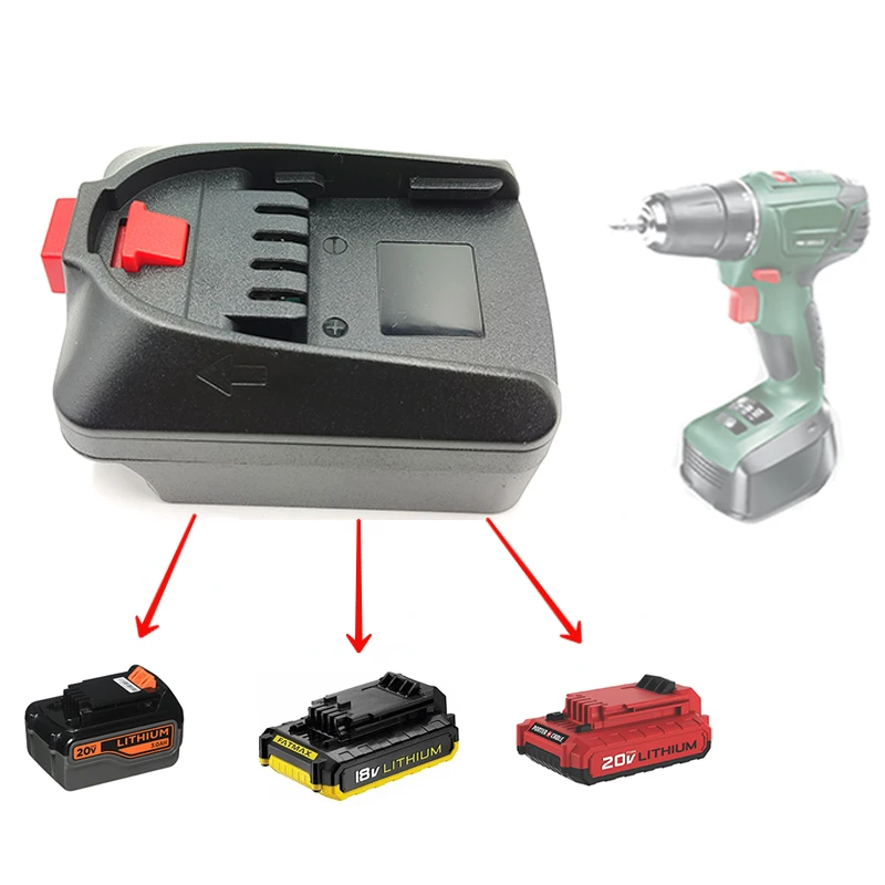 For Black Decker/Porter Cable/Stanley To For Bosch Green Tool Battery Adapter Replace For Bosch PBA 18V Li-ion Battery