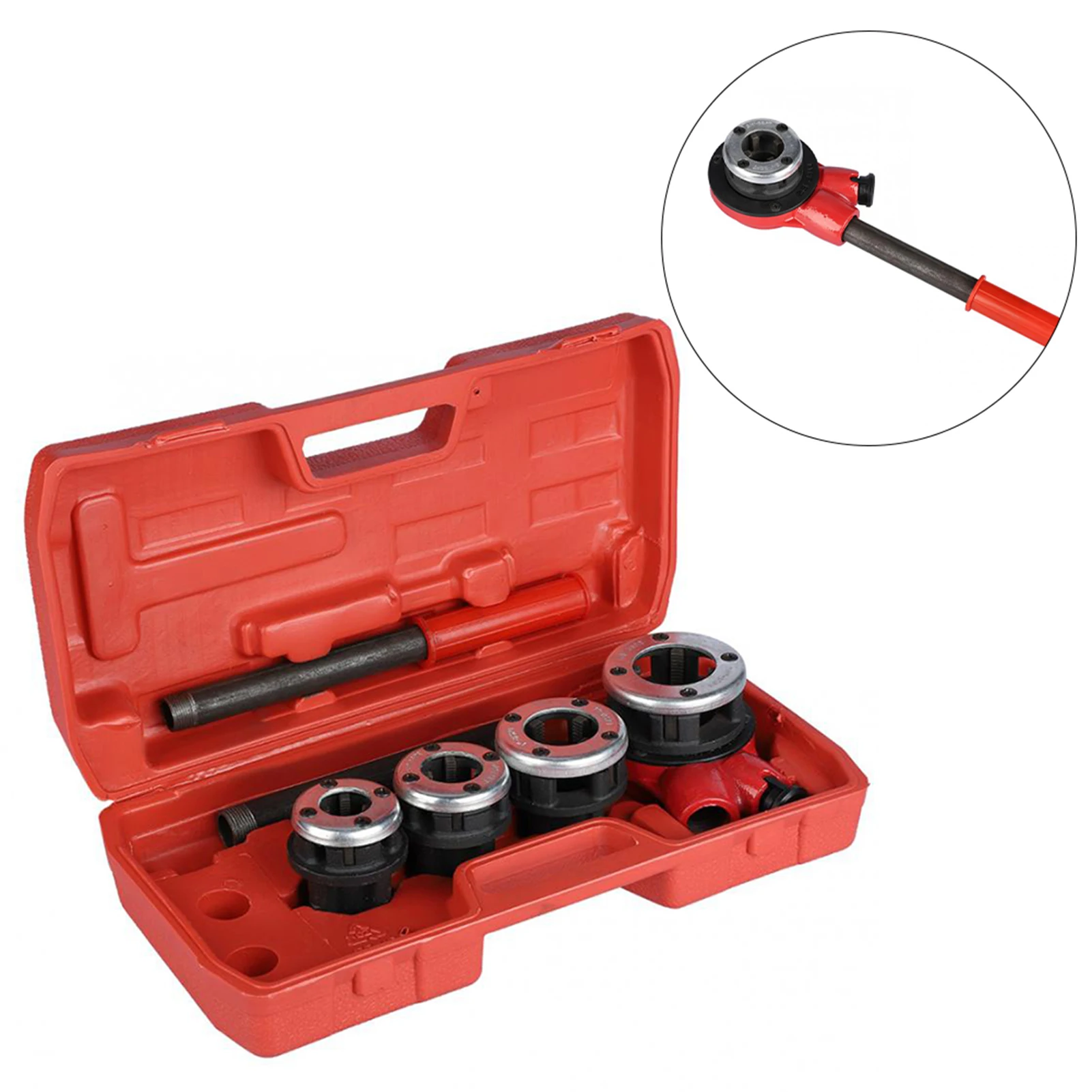 4 Dies Manual Plumber Pipe Threading Kit 1/2