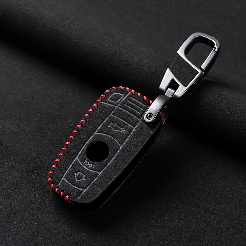 Leather Car Key Case Cover Fob For BMW E60 E61 E70 E81 E87 E90 E91 E92 X1 X5 X3 1 3 5 6 Series Z4 Protector Shell Accessories