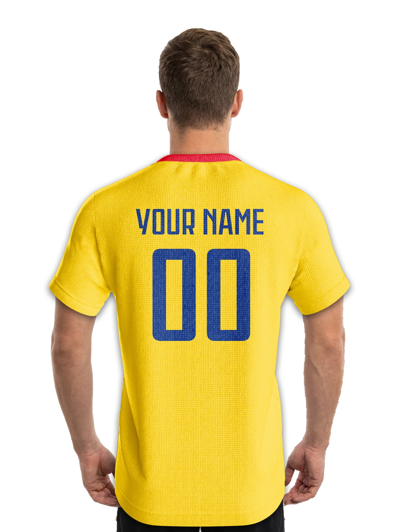 Custom Romania Soccer Jersey Personalized Football Shirt with Name Number Quick-Dry Football Top for Kids Men Women