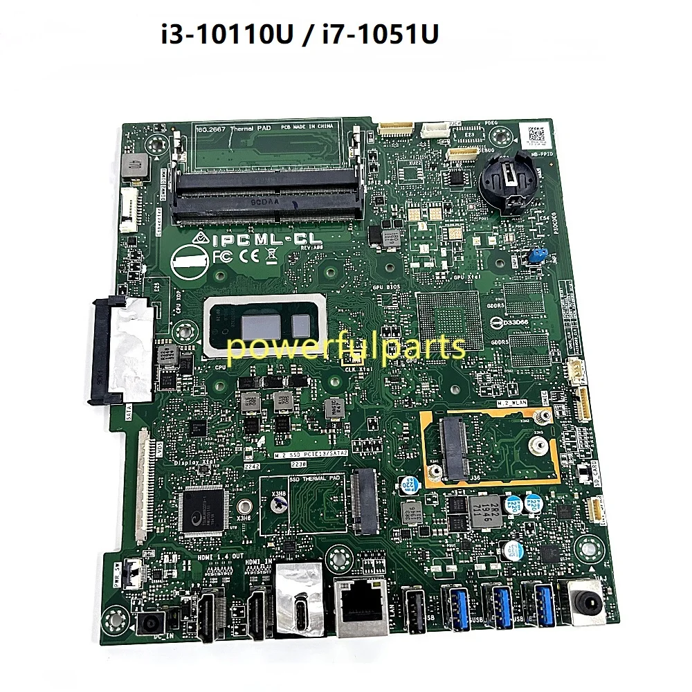 

Материнская плата IPCML-CL для DELL Inspiron 24 5490 5491 7790 7791 (моноблок), 0C8JG6 0Y4DXR, с процессорами i3-10110u i7-10510u, UMA, в рабочем состоянии