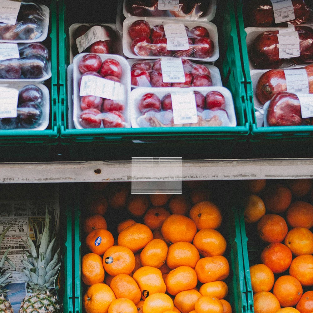 100pcs Label Holders For Shelves Clear Shelf Label Clips Price Stand Retail Sign Display Merchandise Tag Holder Shelf Price Sign