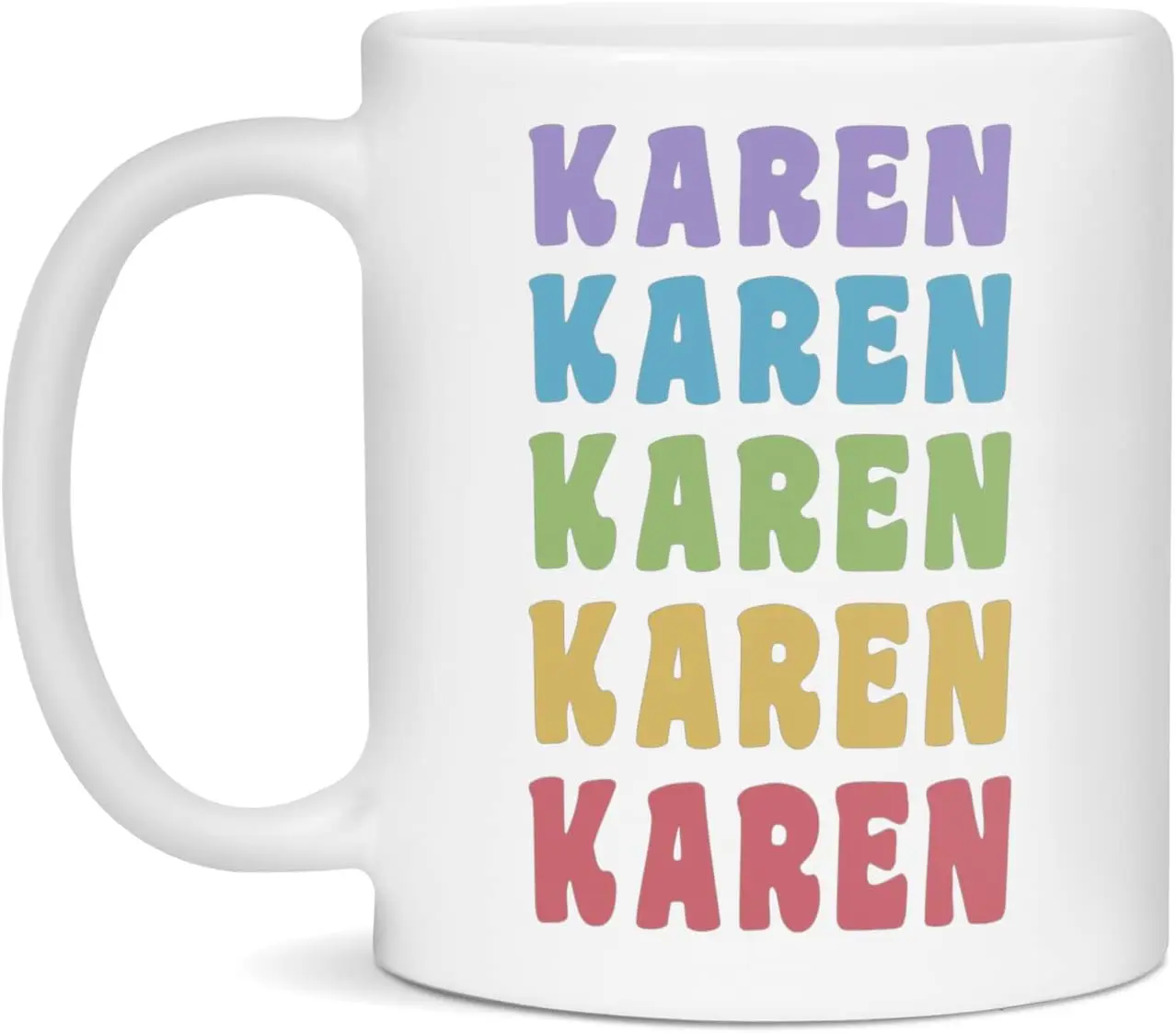 Karen - Coffee Mug with Name, Personalized Ceramic Cup, Custom Gift for Women, 11-Ounce White