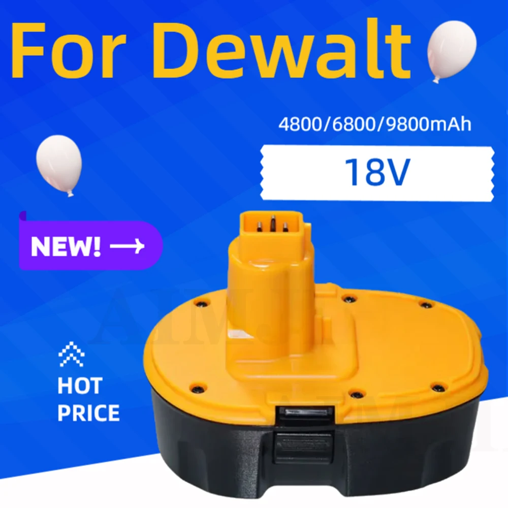 

New For Dewalt 18V 4800/6800/9800mAh Ni-MH Battery DC9096 DE9039 DE9096 DE9098 DE9503 DC212 Cordless Drill Replacement Battery