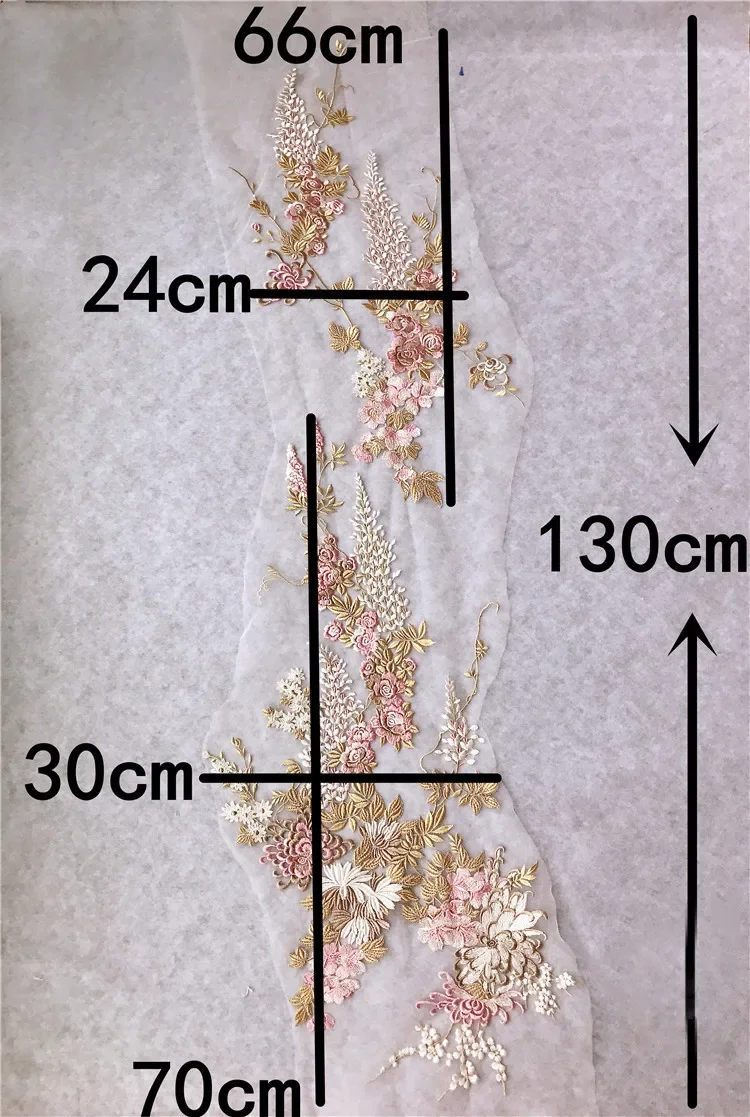 Colored Lace Flowers Wedding Dress, Skirt, Cheongsam Accessories Accessories Manual Diy Jewelry Patch 130CM*30CM RS1943