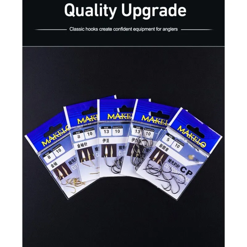 Único Círculo Fishing Hooks Set, aço de alto carbono, Fly Fishing Jip, farpado Carpa Ganchos, Sea Tackle Pesca, 10pcs por lote