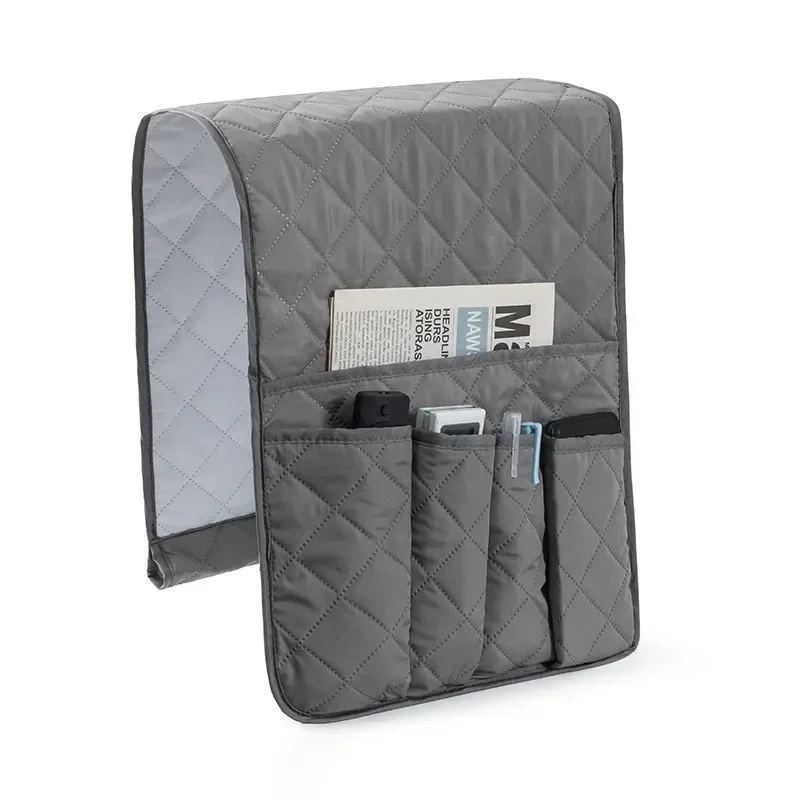 Sofa Armrest Organizer with 5 Pockets and Cup Holder Tray Couch Armchair Hanging Storage Bag for Cellphone TV Remote Control