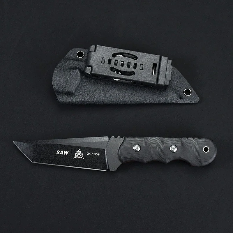 

Bestseller TOPS Advanced Tactical Knife 8Cr13Mov Blade G10Handle Portable Climbing Knife Ideal Equipment for Outdoor Enthusiasts