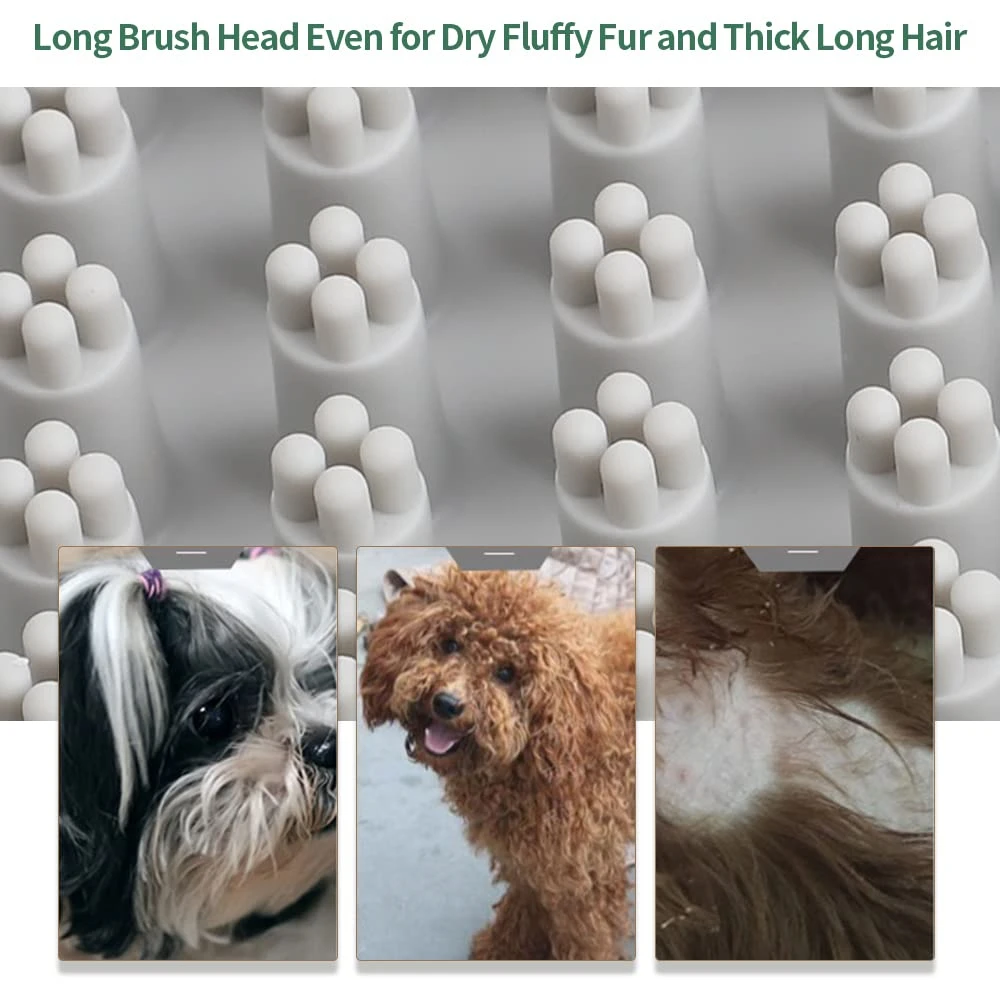 Dog Grooming Brush Pet Shampoo Bath Brushes with Adjustable Handle for Massage Shedding Long Short Haired Dogs Puppy Cats