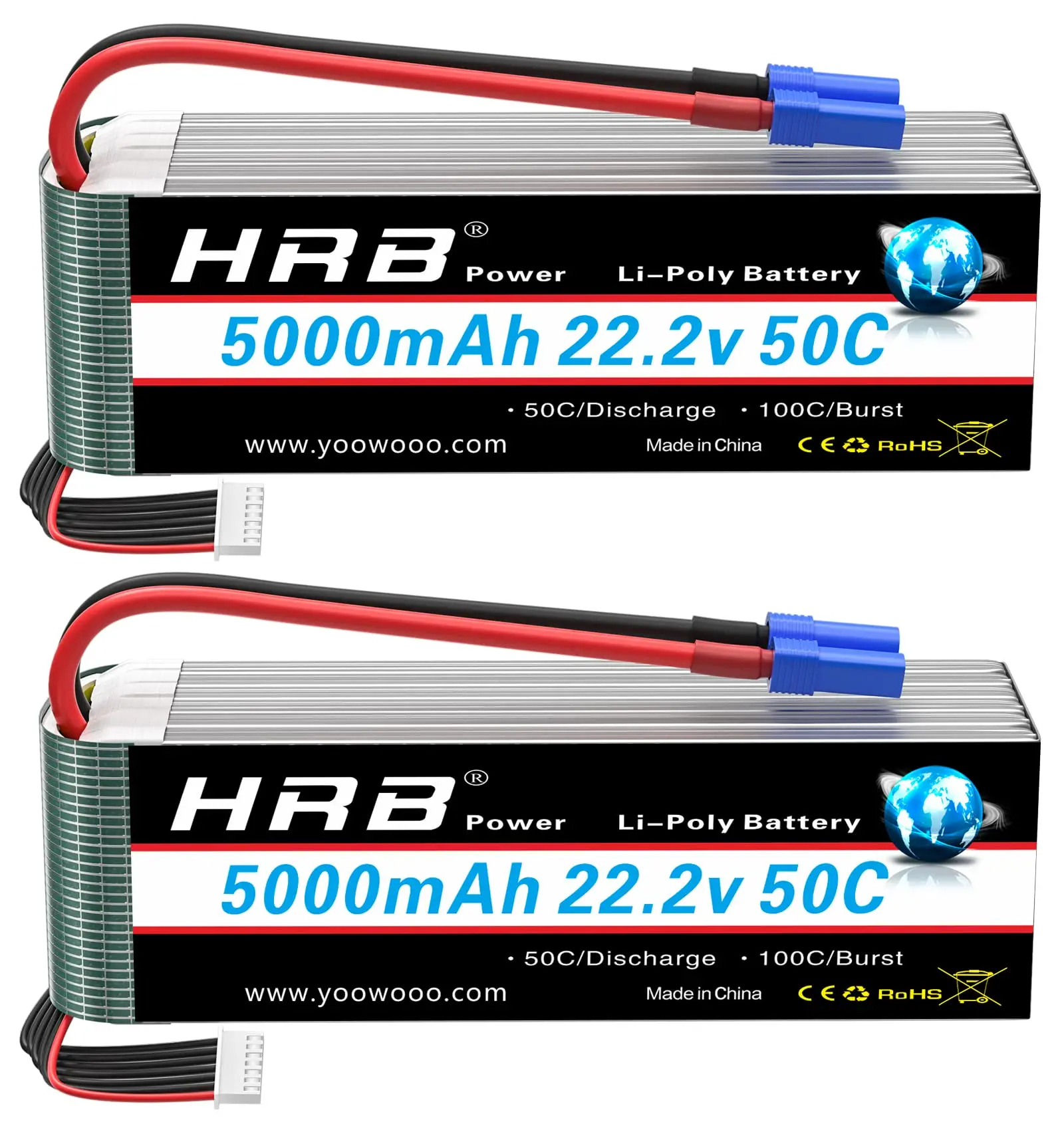 HRB Lipo Battery 6S 5000mah XT60 XT90 EC5 50C100C 22.2V RC Lipo Battery for Quadcopter Airplane Car Truck 500 600 Helicopter