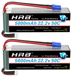 HRB Lipo Batterie 6S 5000mah XT60 XT90 EC5 50C100C 22,2V RC Lipo Batterie für Quadcopter Flugzeug Auto Lkw 500 600 Hubschrauber