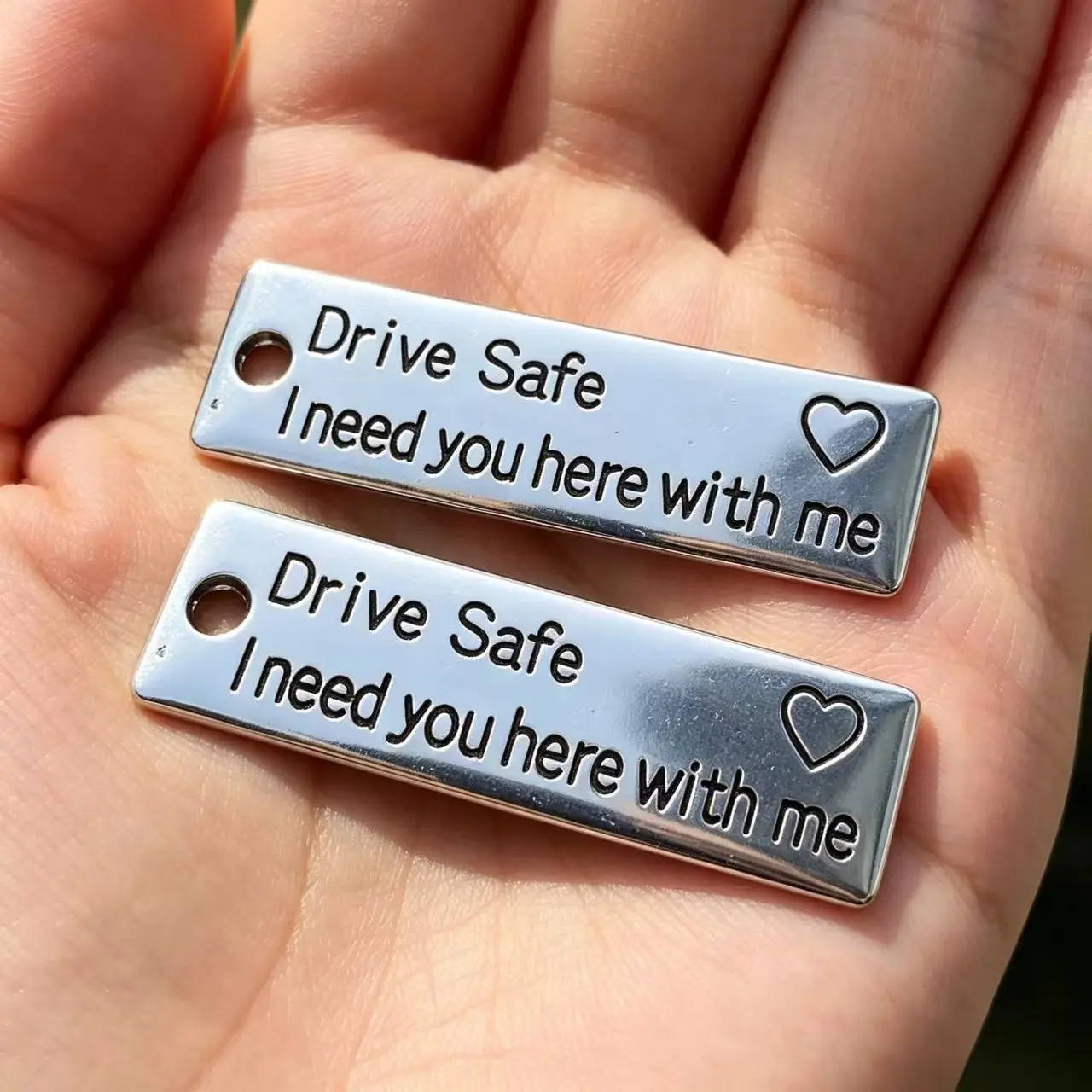 5Pcs Charms Drive Safe I Need You Heart With Me 34x10mm Tibetan Silver Color Pendants Antique Jewelry Making DIY Handmade Craft