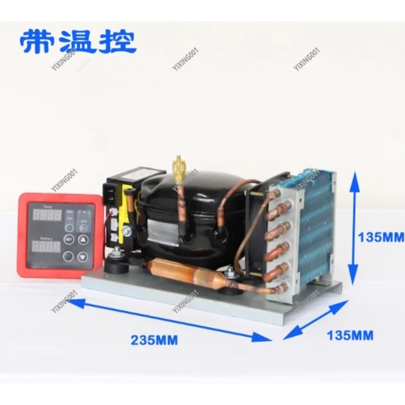 Miniature DC Compressor Condensing Unit Air-Cooled Refrigeration R134a for 12V 24V Systems Compact Refrigerator Component