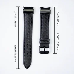 No Gaps Carbon Fiber Band For Samsung Galaxy watch 6 4 classic 40/44mm 43/47mm QuickFit Leather Strap For Galaxy Watch 5pro 45mm