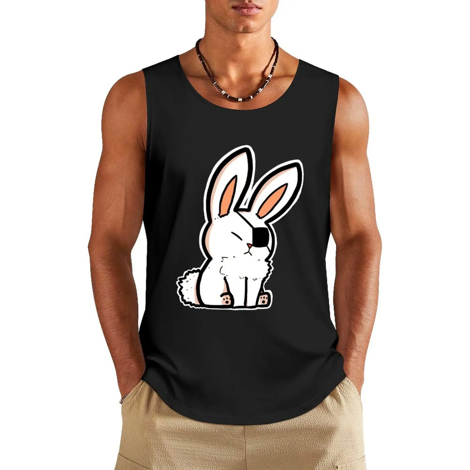 

Eyepatch Bunny Tank Top Fitness men clothing sleeveless shirt man gym bodybuilding t-shirt Men's singlets