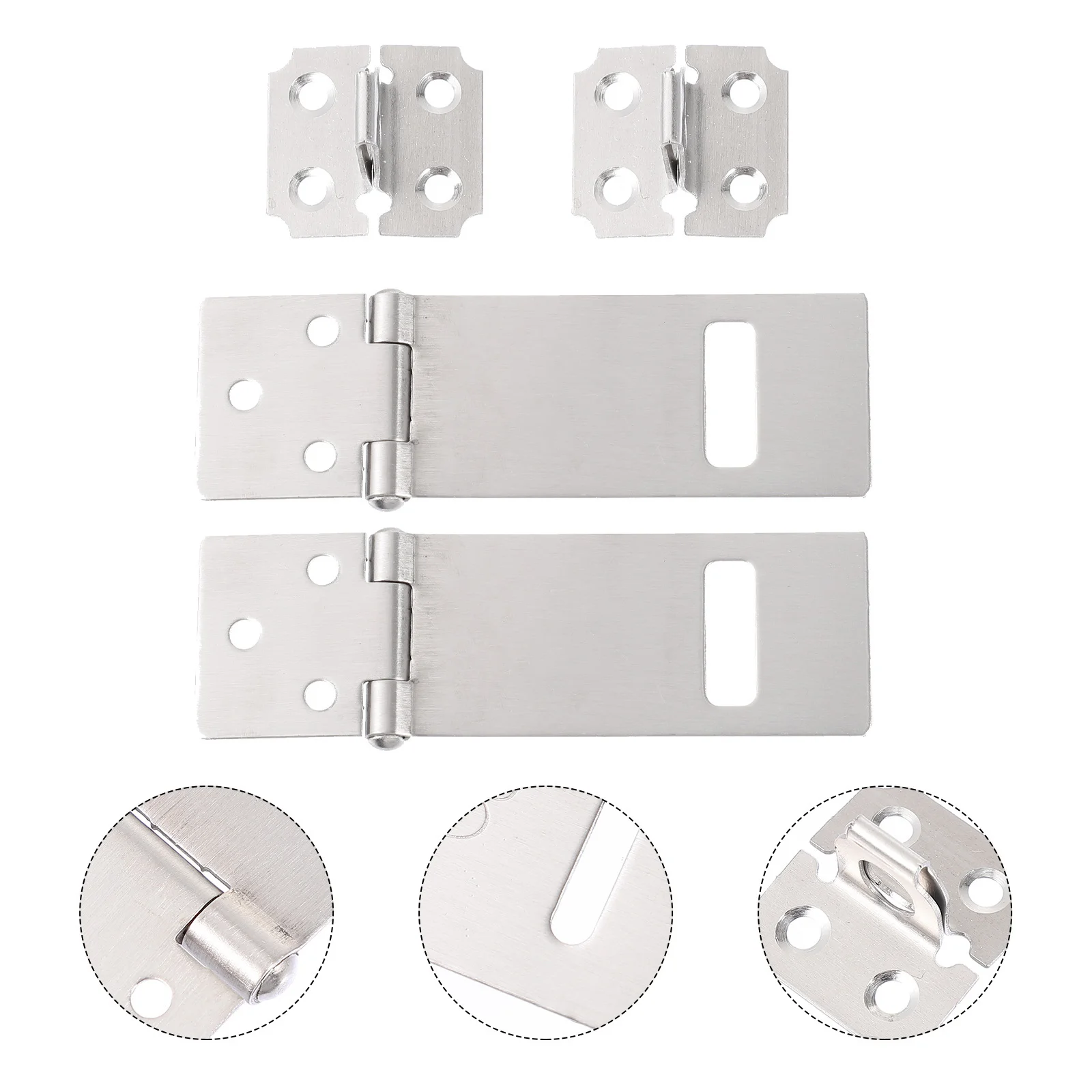 

2 set 2 Sets Stainless Steel Security Padlock Latch Door Lock Hasp Anti-Theft Safety Latch For Home Furniture Cabinet Gate Box