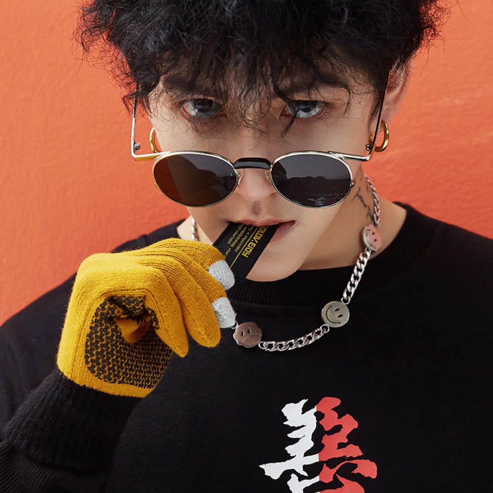 

Korean-style Trendy Winter Men Knitted Sports Gloves Touch Screen Cycling Driving Mittens Thicken Warm Acrylic fiber Gloves