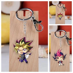 Anime Yu-Gi-Oh! Figures Yugi Muto Seto Kaiba Cosplay Acrylic 6cm Keychains Cute Cartoon Bag Accessories Fans Christmas Gifts