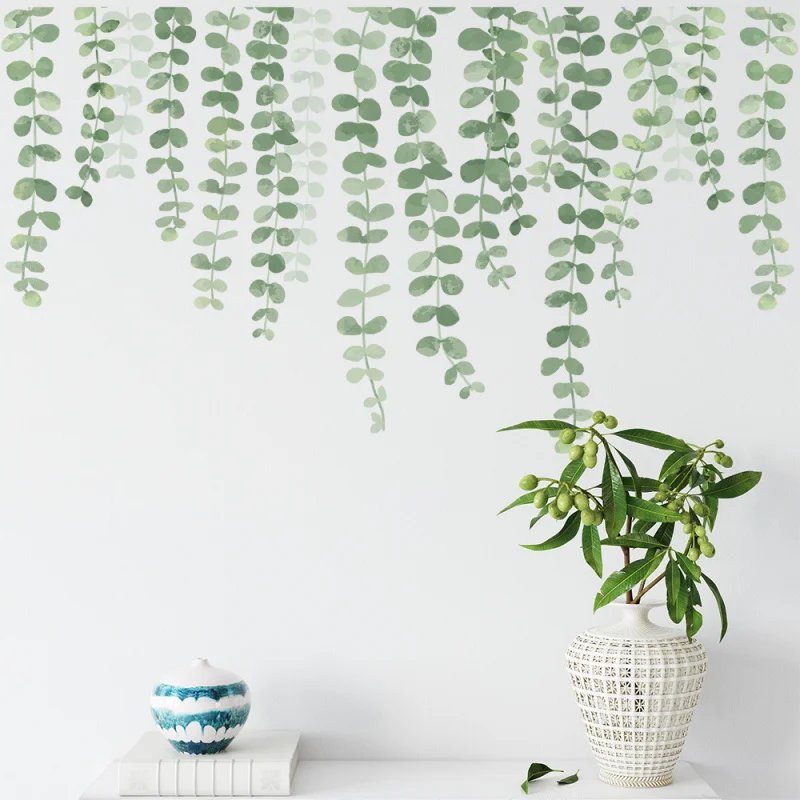 

New European Style Ivy Vine Sticker, Clear Rattan Living Room Bedroom Background Wall Decal