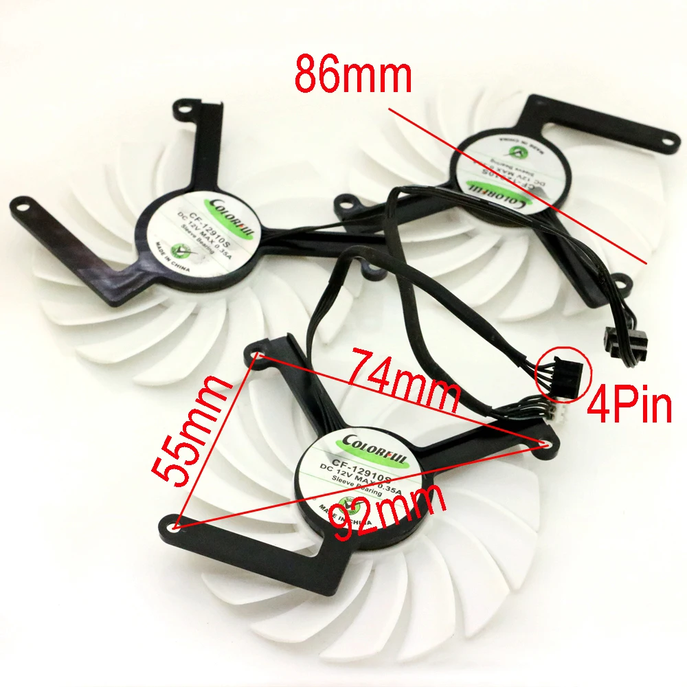 CF-12910S 86mm 12V 0.35A 4Pin For AX RTX3080 RTX3080ti RTX3090 X3W 10G 12G 24G Graphics Card VGA Cooling Fan