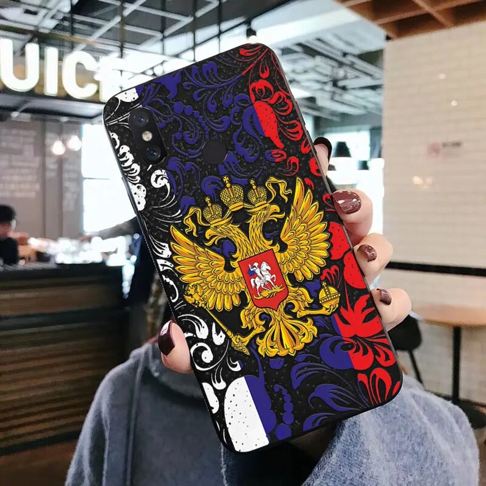 Russia Coat Of Arms Eagle Flag Phone Case For Xiaomi Mi 5X 8 9 10 11 12 lite pro 10T PocoX3pro PocoM3 Note 10 pro lite