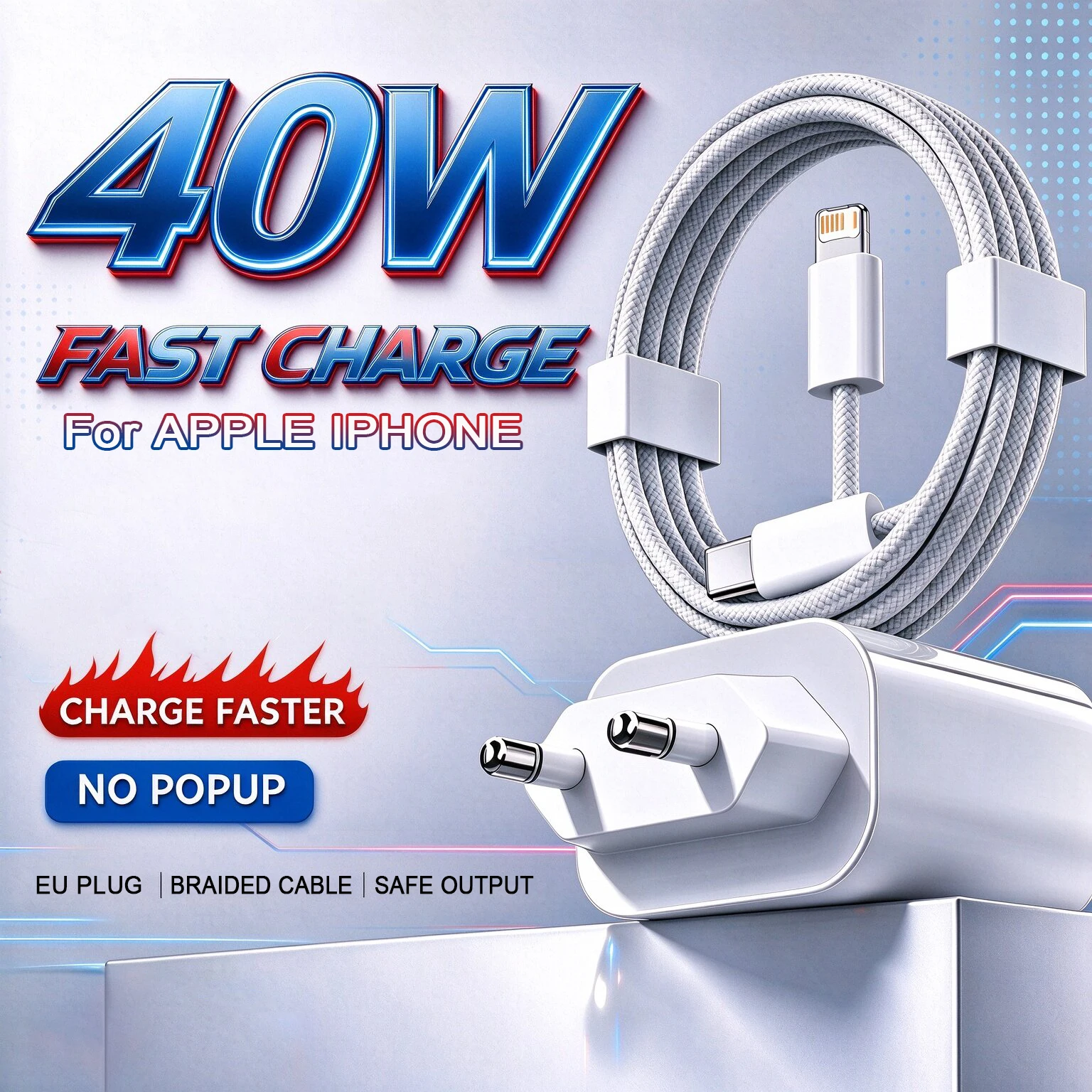 40W For APPLE Fast Charger For iPhone 18 17 Air 16 15 14 13 12 11 Pro Max Plus Duo USB C Quick Charging Cable Phone Accessories