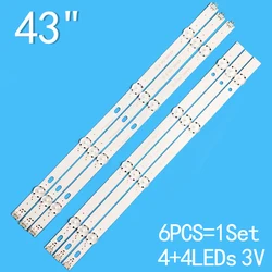 6pcs/set for LG 43UF6407 43UF6400 43LH604V 43UH610V 43UH610A 43UH6030 43LH5700 43LH60_ FHD_ A Type UF64_ UHD_ A aluminum 4+4 lam