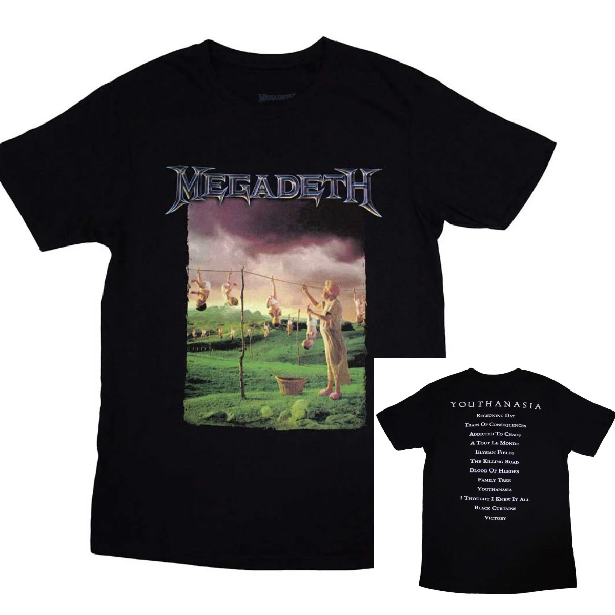 Classic Youthanasia Tracklist  Megadeth Band T-Shirt Cotton Graphic Tee Men Women Summer Streetwear
