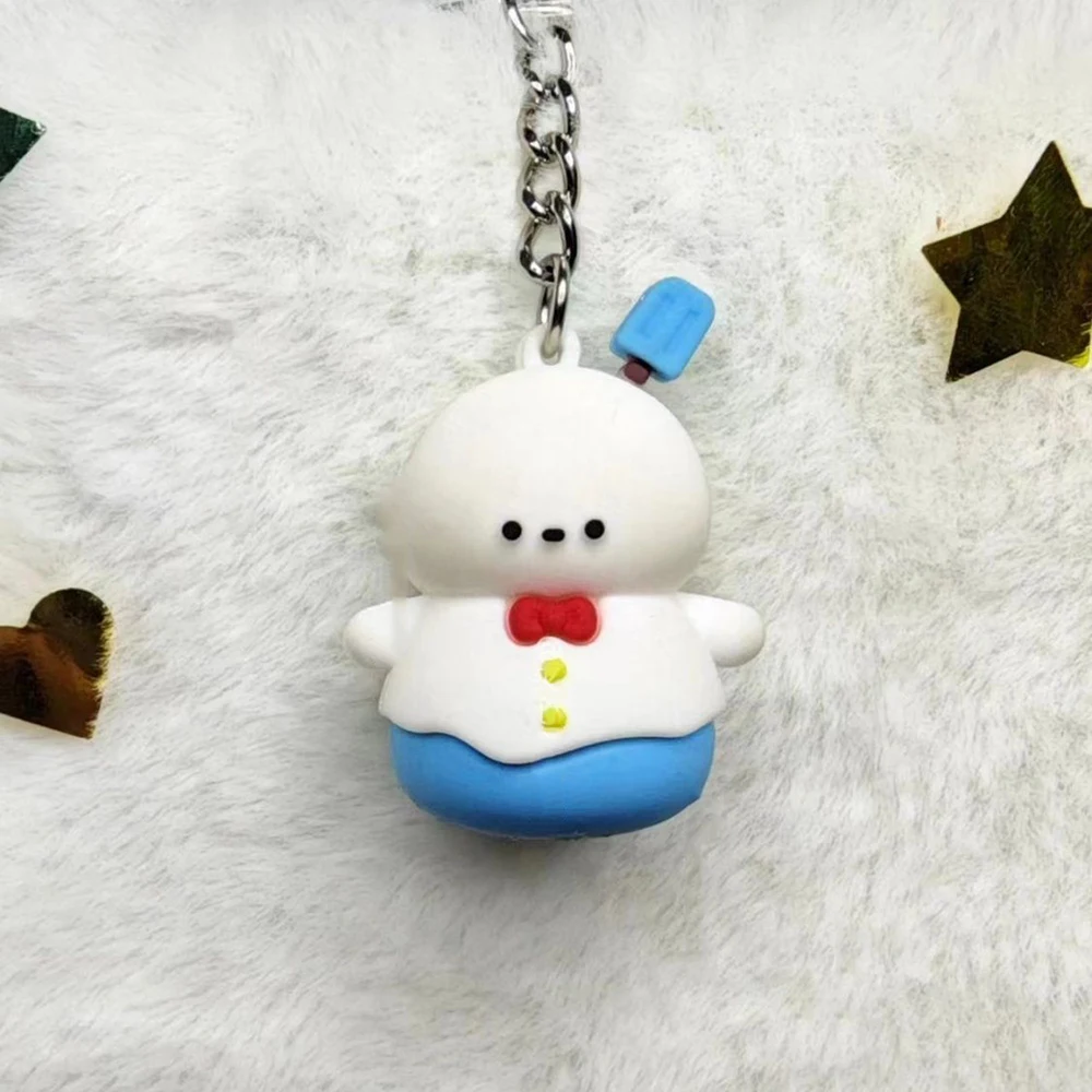 Game Love And Deepspace Zayne Cosplay Keychain Smiling Snowman Key Chain Backpack Pendant Key Ring Accessories Couple Gift