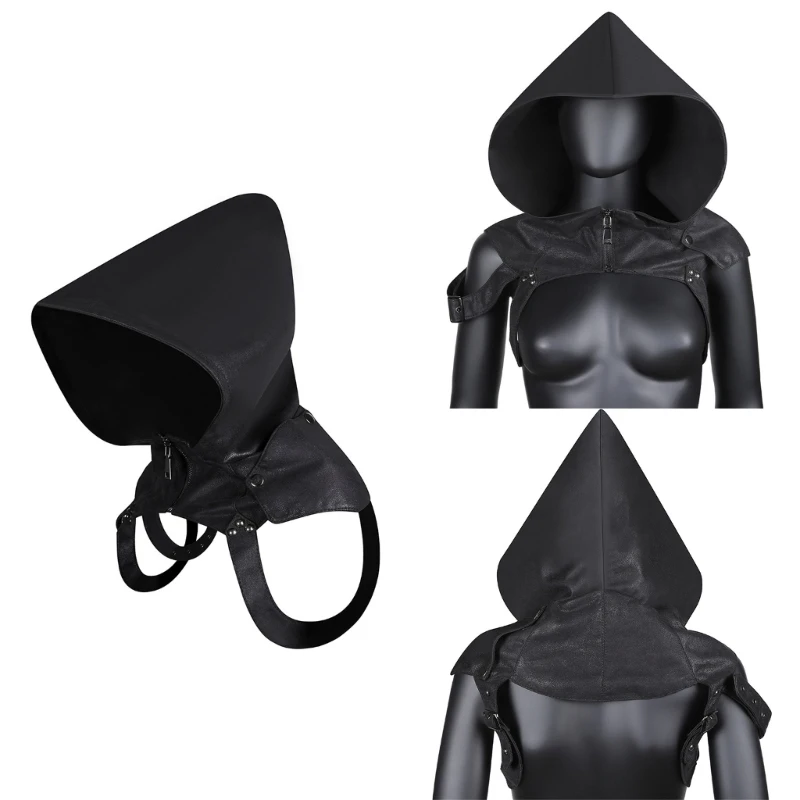 652F Elevates Your Cosplay Outfits with Punk Hoodie Hat Featuring a Steampunk Design for Performances and Stage Activities