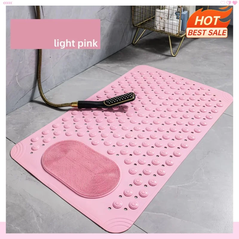 Non Slip Bath Shower Mat with Suction Cups Textured Massage Design Quick Drain Hole Safety Mat for Home Hotel Bathroom