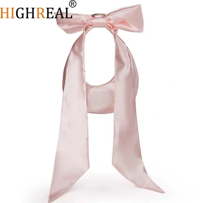 

HIGHREAL Fashion Women's Clutch Purse Handbags Pink Bowknot Female Underarm Bags Sweet Girl's Square Shoulder Messenger Bag