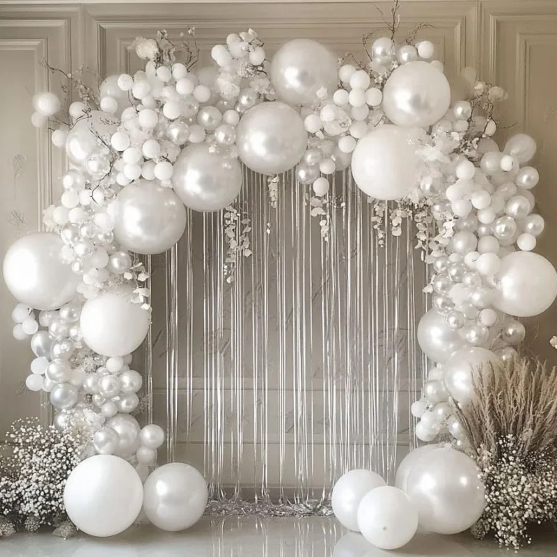 

5/12/18inch Pearl White Balloons Garland Arch Kit Wedding Birthday Party Anniversary Shower Gifts Christmas Decor Party Supplies