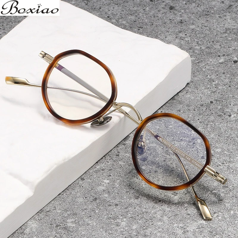 

Маленькая оправа из чистого титана, сверхлегкая, вес и высокая повнокадровая, в стиле ретро, мужские деловые очки, оправа для близорукости, линзы